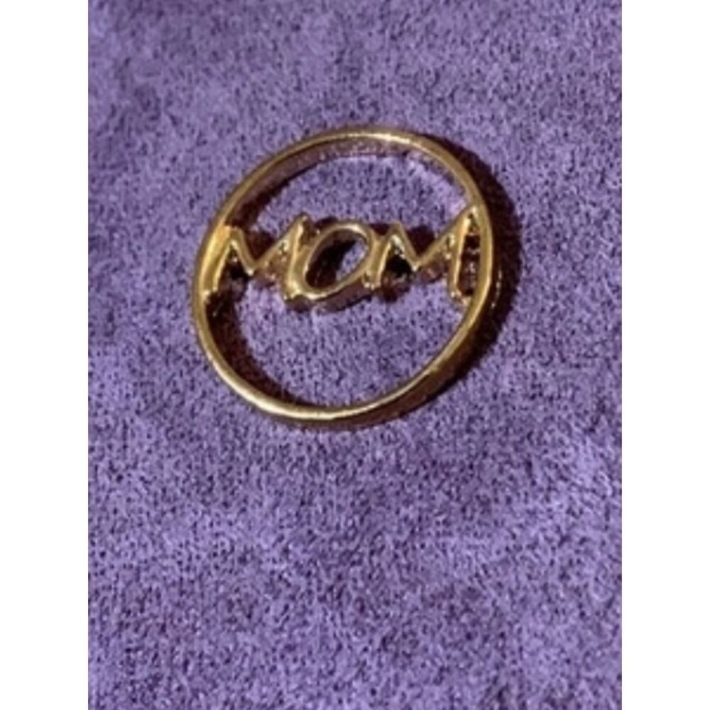 Gold-tone 'MOM' Decorative Plate Accent For Floating Lockets